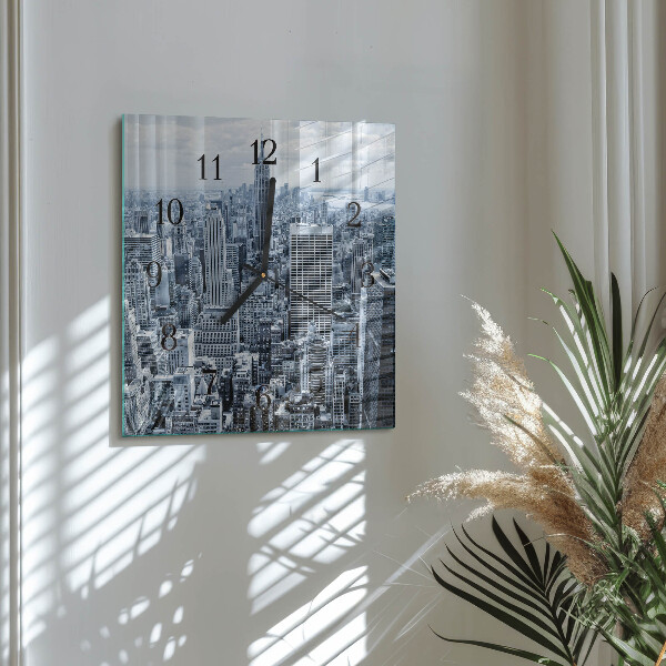 Wanduhr aus glas Stadt