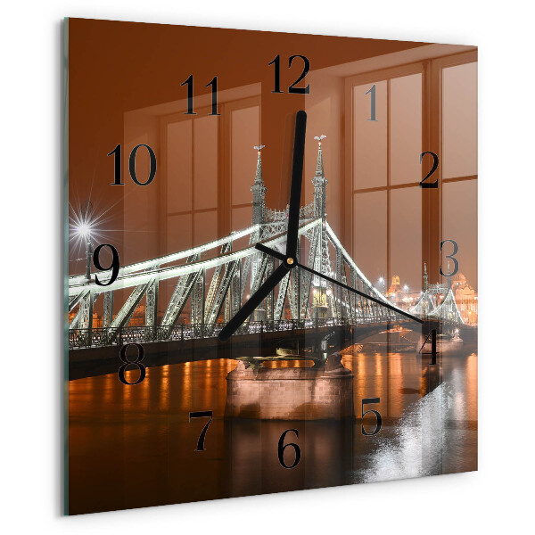 Wanduhr aus glas Brücke