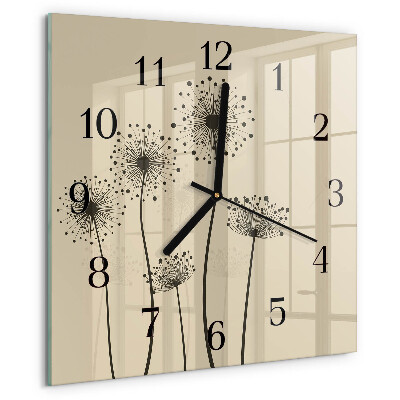 Wanduhr aus glas Blumen