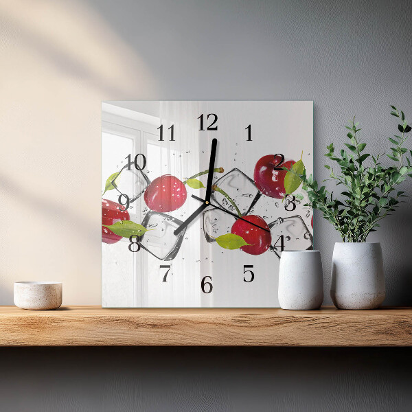 Wanduhr aus glas Kirscheis