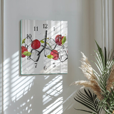 Wanduhr aus glas Kirscheis