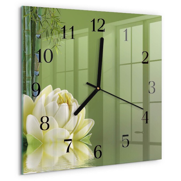Wanduhr aus glas Lilie