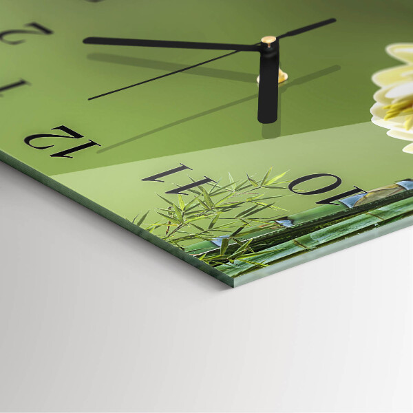 Wanduhr aus glas Lilie