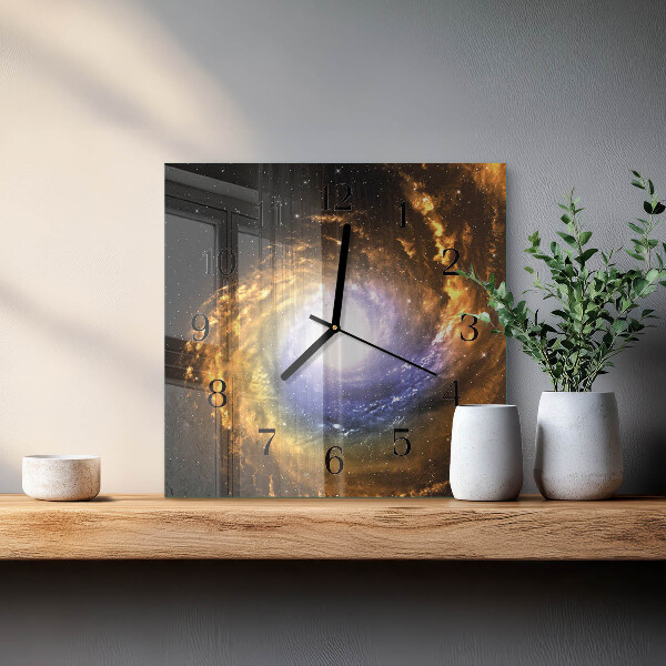 Wanduhr aus glas Kosmos