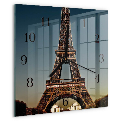 Wanduhr aus glas Eiffelturm
