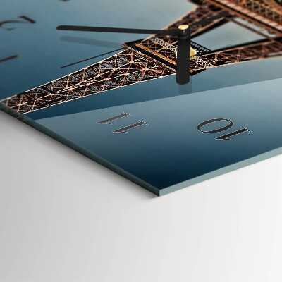 Wanduhr aus glas Eiffelturm