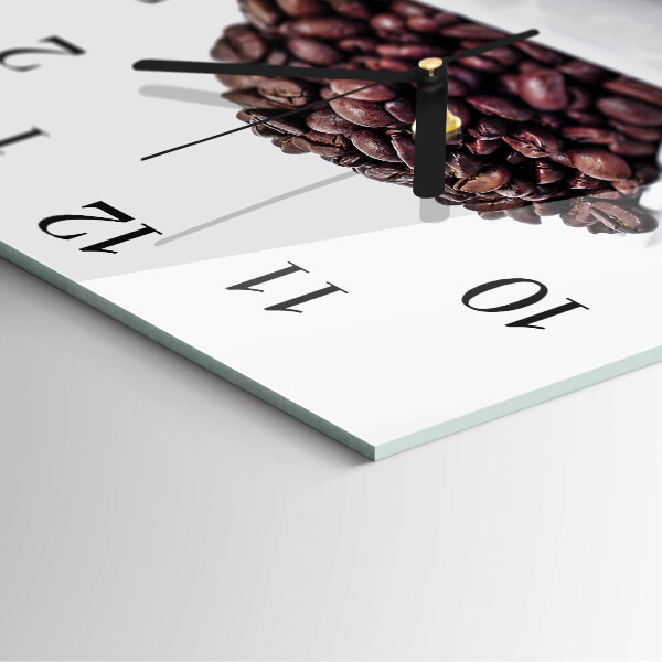 Wanduhr aus glas Kaffeebohnen