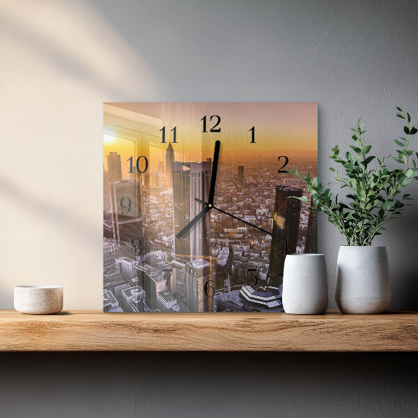 Wanduhr aus glas Sonnenuntergang