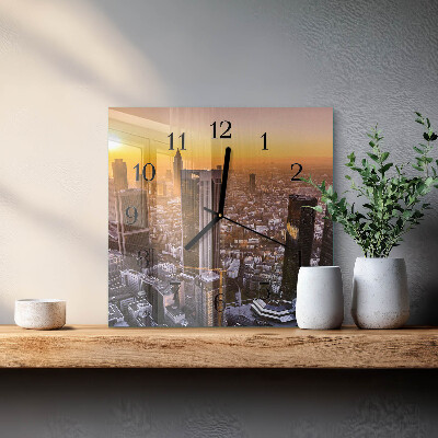 Wanduhr aus glas Sonnenuntergang