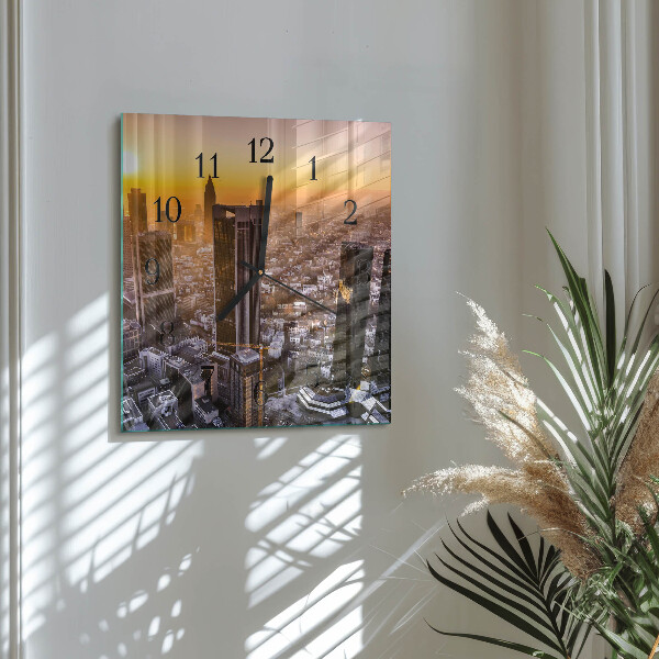 Wanduhr aus glas Sonnenuntergang
