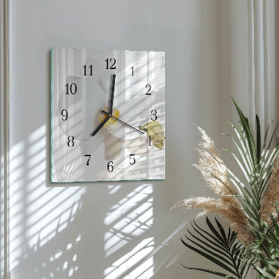 Wanduhr aus glas Orchidee