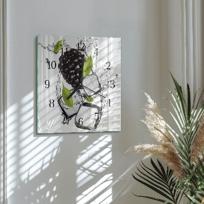 Wanduhr aus glas Brombeere