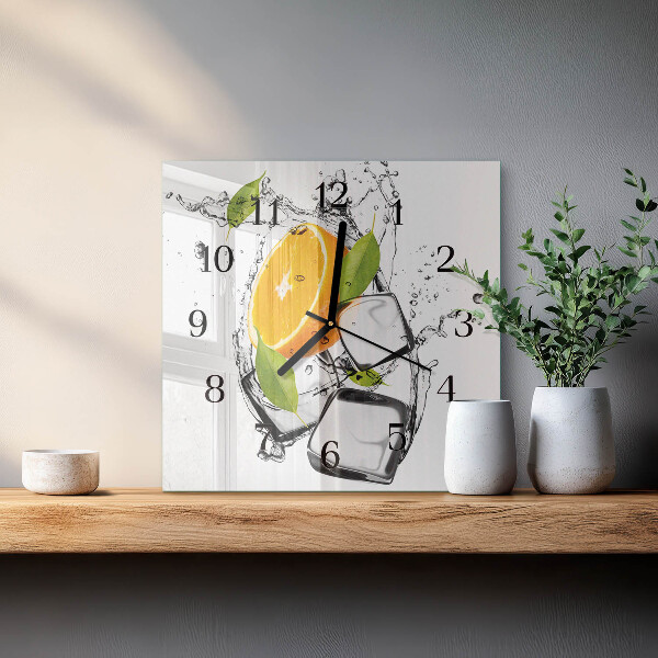 Wanduhr aus glas Eis