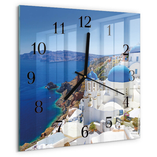 Wanduhr aus glas Santorini