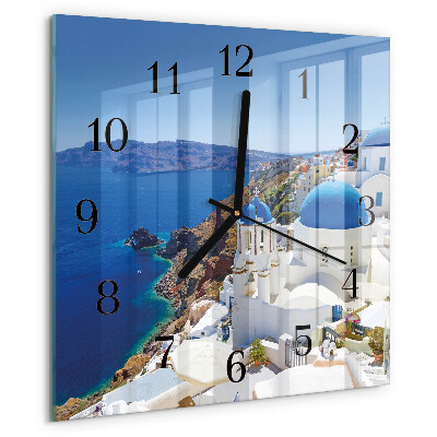 Wanduhr aus glas Santorini