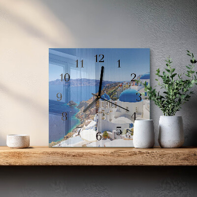 Wanduhr aus glas Santorini