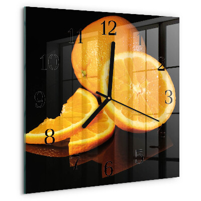 Wanduhr aus glas Orangen