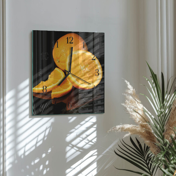 Wanduhr aus glas Orangen