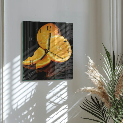 Wanduhr aus glas Orangen