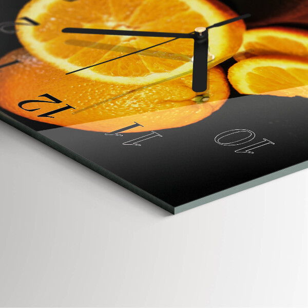Wanduhr aus glas Orangen