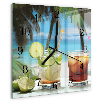 Wanduhr aus glas Cocktail