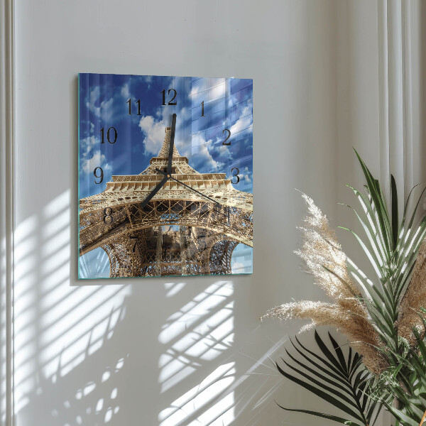 Wanduhr aus glas Eiffelturm