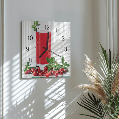 Wanduhr aus glas Cranberries