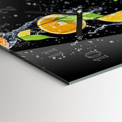 Wanduhr aus glas Orangen
