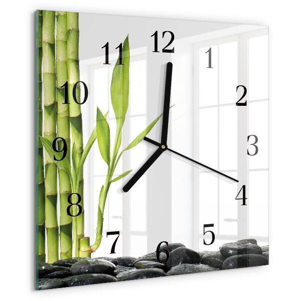 Wanduhr aus glas Bambus
