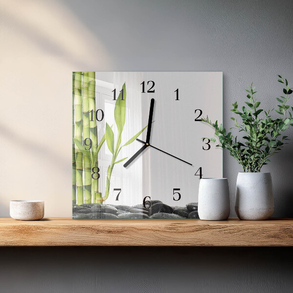 Wanduhr aus glas Bambus
