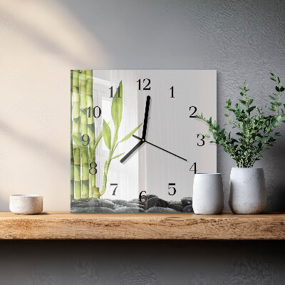 Wanduhr aus glas Bambus