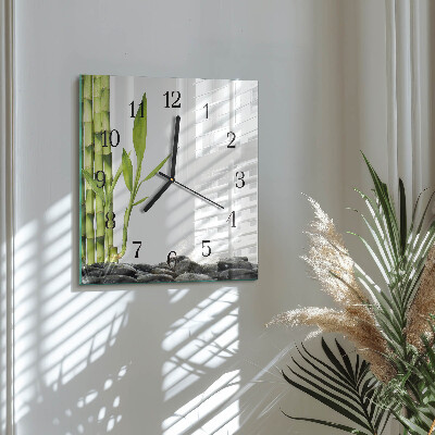 Wanduhr aus glas Bambus
