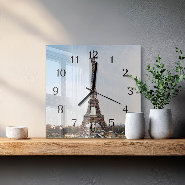 Wanduhr aus glas Eiffelturm