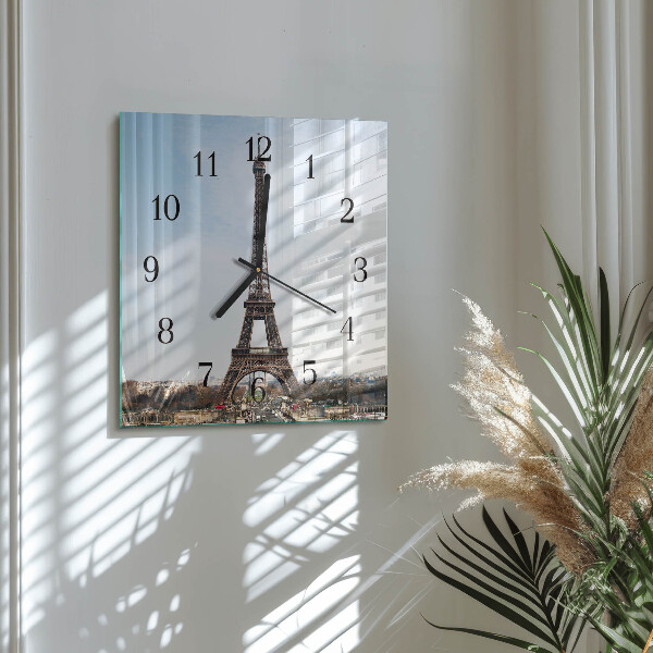 Wanduhr aus glas Eiffelturm