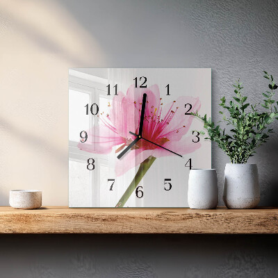 Wanduhr aus glas Blume
