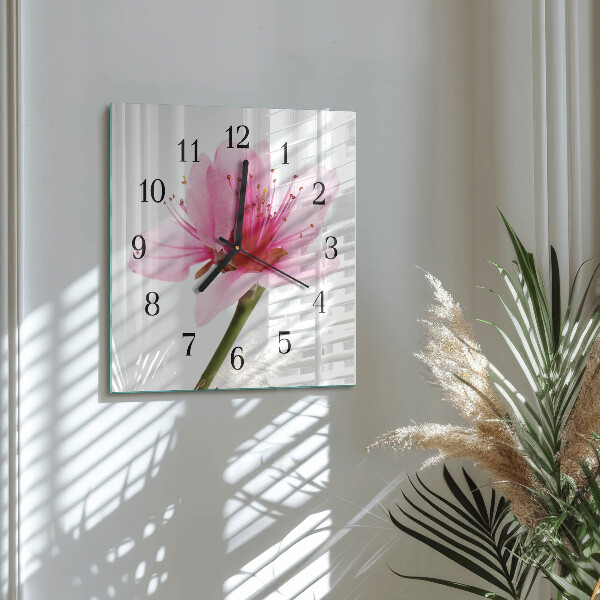 Wanduhr aus glas Blume
