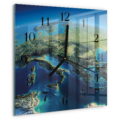 Wanduhr aus glas Erde