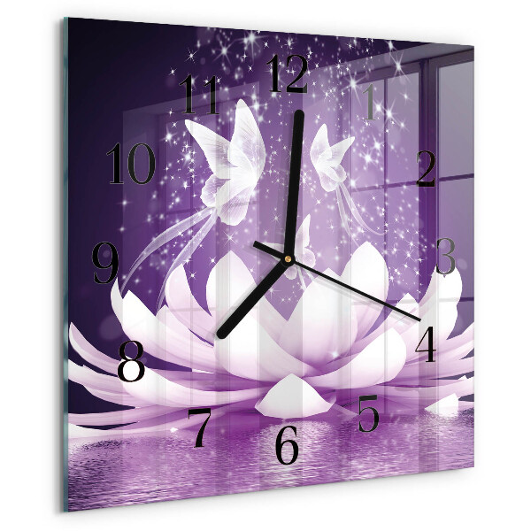 Wanduhr aus glas Blume