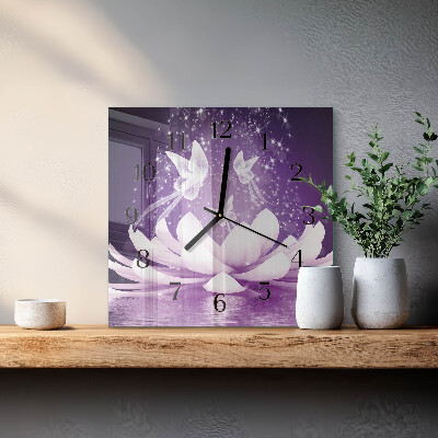 Wanduhr aus glas Blume
