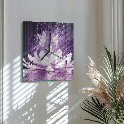 Wanduhr aus glas Blume