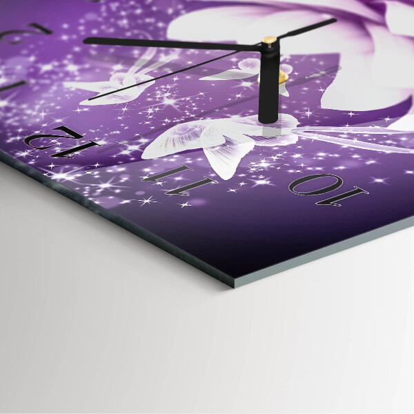Wanduhr aus glas Blume