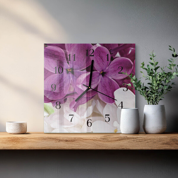 Wanduhr aus glas Blumen