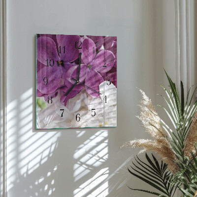 Wanduhr aus glas Blumen