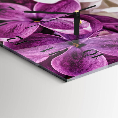 Wanduhr aus glas Blumen