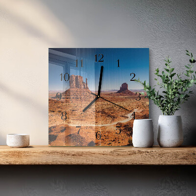 Wanduhr aus glas Wüste