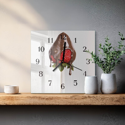 Wanduhr aus glas Schokolade