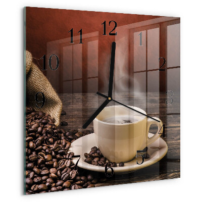 Wanduhr aus glas Kaffee