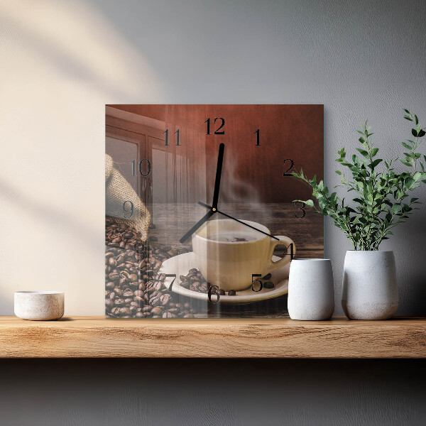 Wanduhr aus glas Kaffee