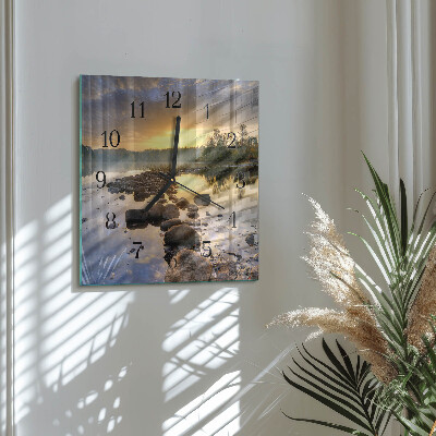 Wanduhr aus glas Natura-See