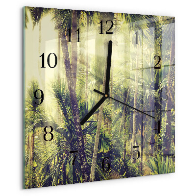 Wanduhr aus glas Palmen